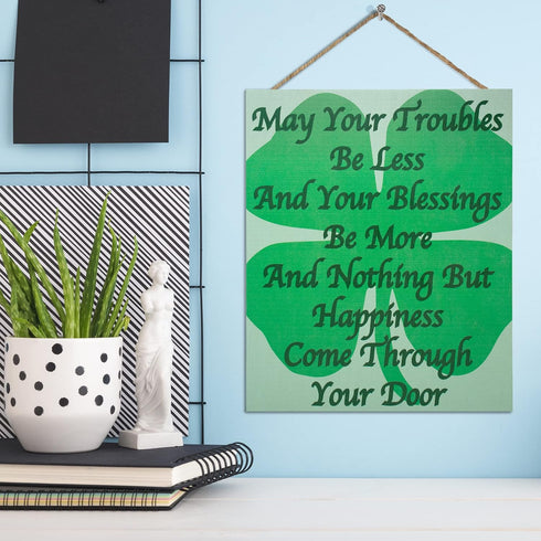 Irish Blessing Wooden Sign, May Your Troubles Be Less Wall Art, Irish Gifts, Irish Prayer Home Decor...