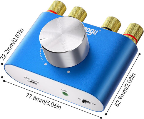 Facmogu F900S Mini Bluetooth 5.0 Digital Amplifier, 2 Channel 80W+80W HiFi Stereo Audio Amp, USB Sound Card Stereo Audio Amp Receiver with AUX/USB...