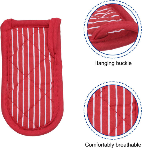 uxcell 2Pcs Pan Handle Sleeve, Pot Handle Covers Heat Resistant Iron Skillet Handle Covers for Kitchen Baking Cooking Supplies, Red and White Stri...