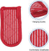 uxcell 2Pcs Pan Handle Sleeve, Pot Handle Covers Heat Resistant Iron Skillet Handle Covers for Kitchen Baking Cooking Supplies, Red and White Stri...