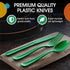 Exquisite Disposable Green Plastic Knives 50 Pcs - Heavy Duty Green Plastic Disposable Cutlery - Green Disposable Flatware, Green Plastic Silverwa...