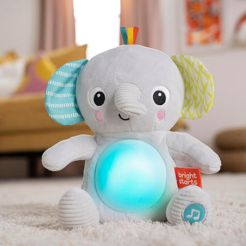 Bright Starts Hug-a-Bye Baby Elephant Stuffed Animal Musical Toy, Soft Toy Soother Plays Songs & Lights up, Newborn and up...