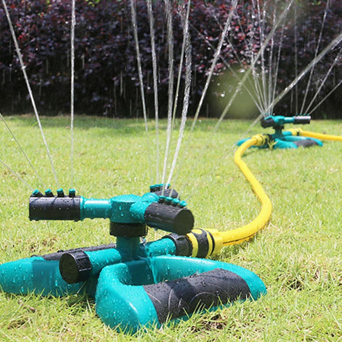 Sprinklers for Yard, 3-in-1 Garden Lawn Sprinkler with 360-Degree Rotation, Large Coverage Area, 4 Arms, Water Sprinkler for Lawn, Outdoor Irrigat...