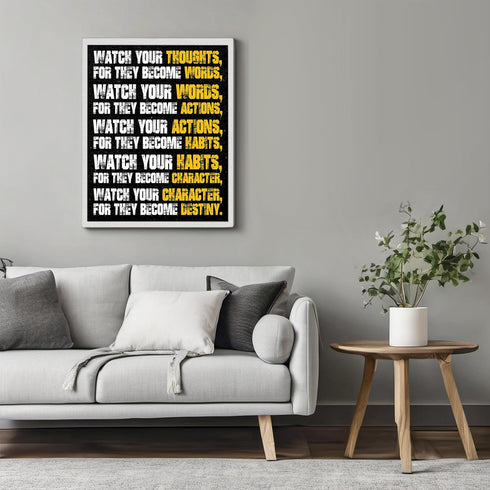 Posterizer 1 pcs-your actions become your habits-powerful quote-Workplace & Office Art-Motivational & Inspirational Art-decor for office wall- UNF...