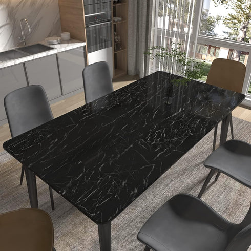 Glossy Black Marble Contact Paper 15.7 x 78.7 Inches Peel and Stick Wallpaper Vinyl Film Self Adhesive Removable Waterproof Wall Paper for Counter...