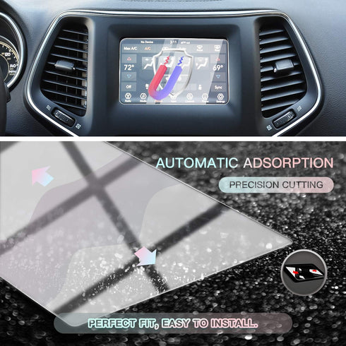 CDEFG for 2019 2020 2021 Cherokee Uconnect Navigation Touchscreen Protector Center Control Touchscreen Protector, Tempered Glass HD Scratch Resist...