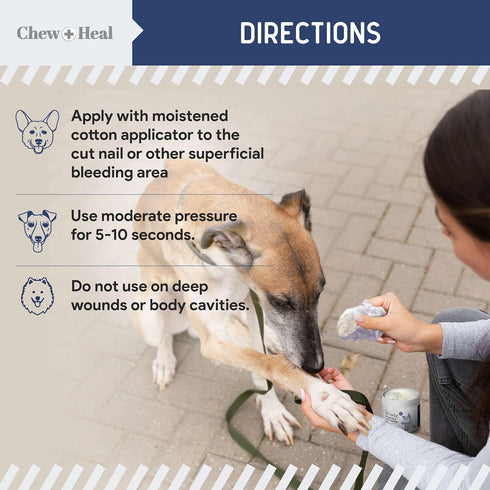 Chew + Heal Labs Styptic Powder for Dogs, Cats, and Other Animals - .5 oz - Quick Stop Bleeding Powder for Clipping Nails, and Other Minor Cuts - ...