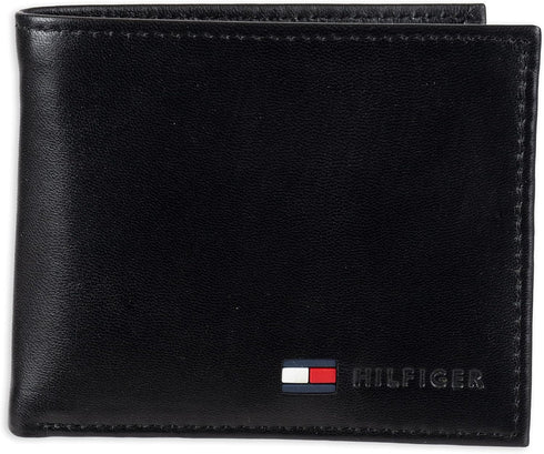 Tommy Hilfiger Men's Leather Slim Bifold Wallet with Coin Pocket...