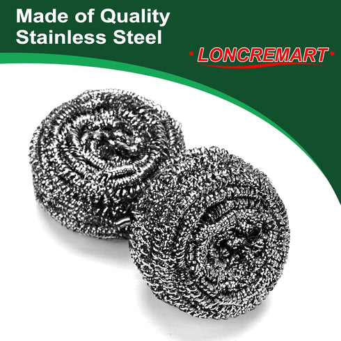 10 Pcs Stainless Steel Scrubbers,Dish Scrubbers,Steel Wool Scrubbers for Cleaning Pots and Pans,Kitchen Sinks,Household...
