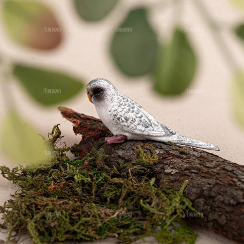 AUEAR, 4 Pack Bird Decorative Figurines Mini Fake Parrot Ornaments Simulated Parakeet Model for Home Garden Decoration...