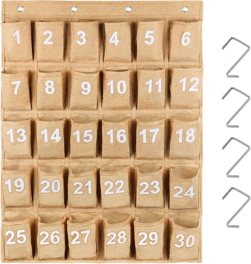 Eamay 30 Numbered Classroom Pocket Charts for Cell Phones and Calculators Holder Wall Door Mount Hanging Organizer......