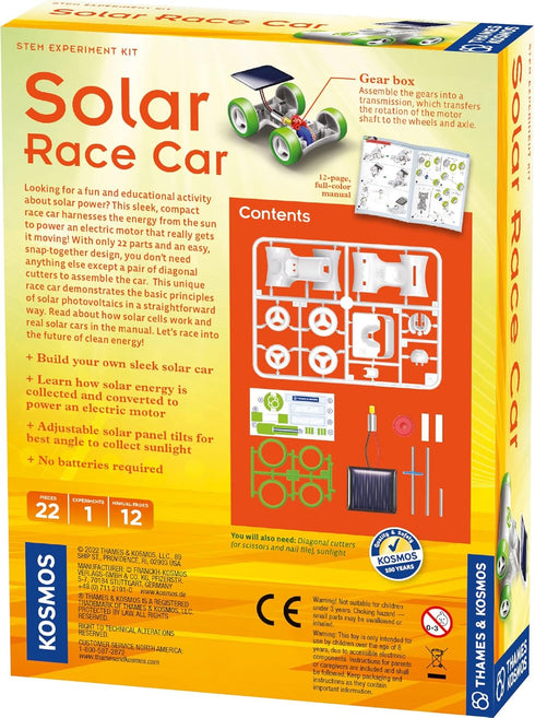Thames & Kosmos Solar Race Car STEM Experiment Kit | Build a Solar-Powered Race Car | No Batteries Required | Learn About Photovoltaic Technology ...