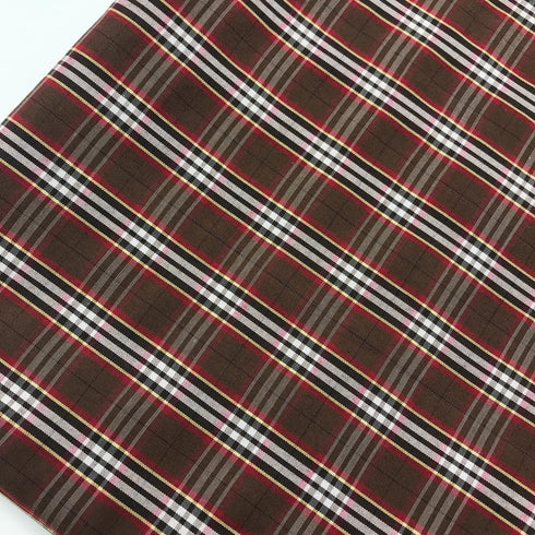 Brown Checkered Plaid Fabric Light Weight Yarn Dyed Polyester Tartan Width 57inches for DIY Home Decor Craft (2 Yard pre Cut)...