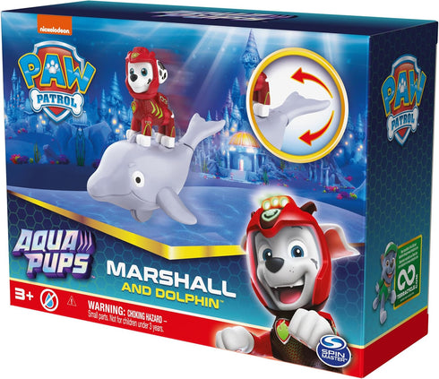 Paw Patrol, Aqua Pups Marshall and Dolphin Action Figures Set, Kids Toys for Ages 3 and up...