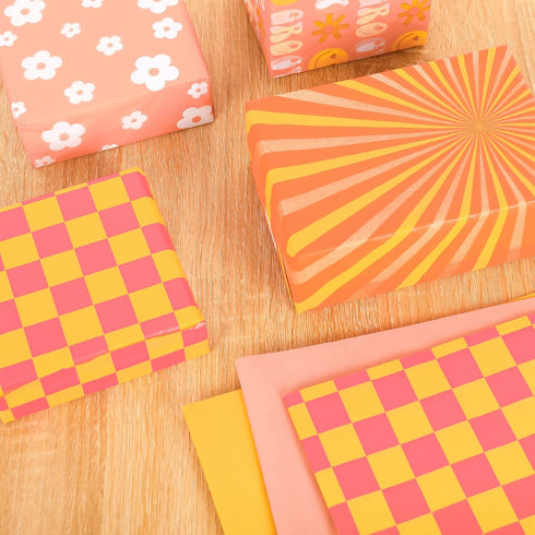 Whaline Boho Tissue Paper Funny Face Wrapping Paper Retro Boho Gift Wrapping Tissue Paper Hippie Boho Art Paper Crafts for Home DIY Gift Bags Part...