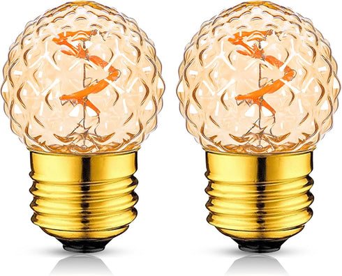 E26 Low Watt LED Amber Light Bulbs 10Watt, 1W Mini Globe Edison Small Light Bulbs,2200K Warm White Decorative Nightlight Bulbs for Indoor or Outdo...