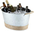Twine Seaside Jute Rope Wrapped Farmhouse Galvanized Ice Metal Beverage Tub, Wine, Beer Bottle Bucket, 4.5 Gallons...