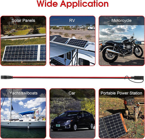 DC 8mm Female to SAE Connector Adapter 14AWG Cable Wire, Suitable for Solar Panels RV Solar Plug Power Pack Portable Power Station (6Ft)...