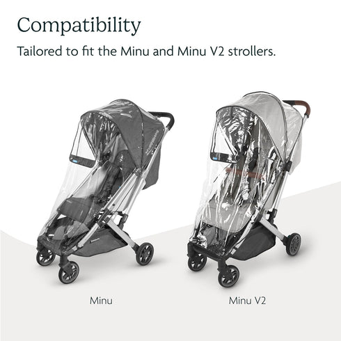 UPPAbaby Minu and Minu V2 Rain Shield/Waterproof and Windproof Coverage/Ventilated Design/Quick Attachment/Easy Access to Child...