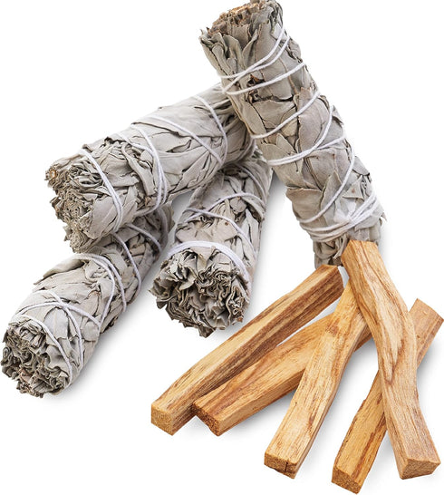 Smudge Kit Refill - White Sage & Palo Santo for Smudging, Healing, Purifying, Meditating & Incense...