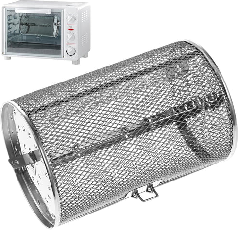 Air Fryer Oven Basket,360 Degree Heating Rotating Design Oven Cages Rotisserie Basket for Baking Nuts, Coffee Beans, Peanut or BBQ Roaster Tool,7....