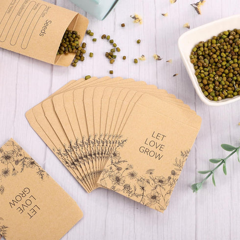 300 Pieces Seed Envelopes 3.15 x 2.36in Seed Packets Envelopes Seed Envelopes with Preprinted Small Envelope Collecting Template for Flower Vegeta...