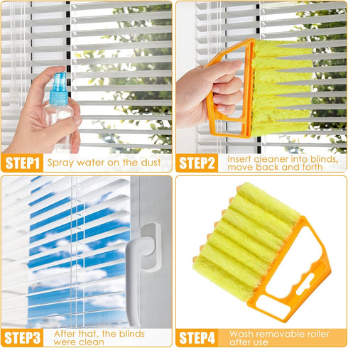 1 Piece Blind Cleaner Duster Tool, 7 Finger Dusting Cleaner Tool for Window Venetian, Washable Mini Cleaner Brush, Hand Held Cleaner Tool for Air ...