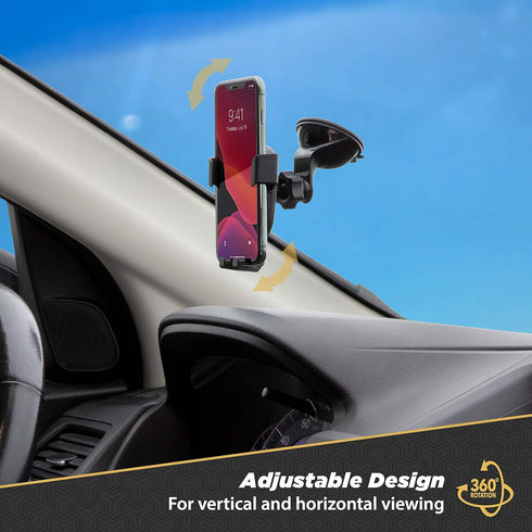 Scosche GHVWD GRAVITYDROP 3-in-1 Suction Cup or Vent Car Mount | Dash Mount, Suction Mount and Vent Clips | Adjustable Rotating Mount...