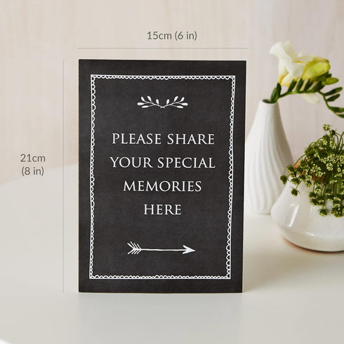 ANGEL & DOVE Set of 2 Black Funeral Memory Table Signs - for Condolence Book, Memorial, Celebration of Life...