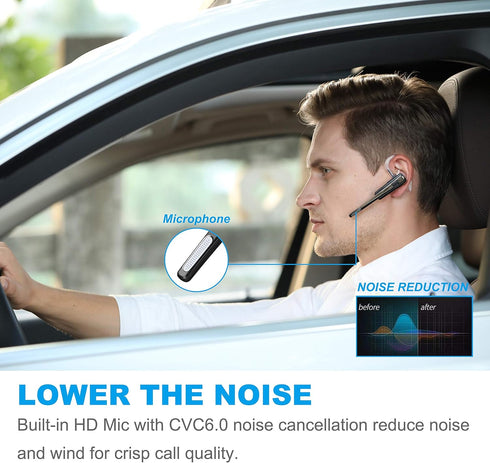 COMEXION Bluetooth Headset, Wireless Business Earpiece V4.1 Lightweight Noisy Suppression Bluetooth Earphone with Microphone for Phone/Laptop/Car ...