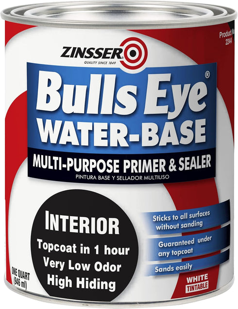 Zinsser 2244 Bulls Eye WB Primer Sealer, Quart, White, 12 Fl Oz...