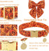 Halloween Dog Collar with Bow Tie, Pumpkin Cotton Bowtie Collar for Puppy Girl Dog or Cat, Halloween Bow Tie Collar with Durable Metal Buckle, Ado...
