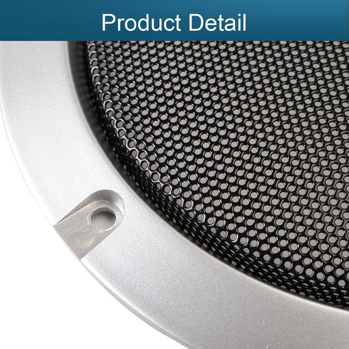 Fielect 5" Speaker Grill Cover Mesh Decorative Circle Woofer Guard Protector Cover Audio Accessories Metal Trim Silver with 4 Screws...