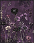 Posterizer 1 pcs-gothic dark flowers with purple background-Floral & Botanical Art-Abstract & Modern Art-Decor for Home & Office- UNFRAMED Wall Ar...