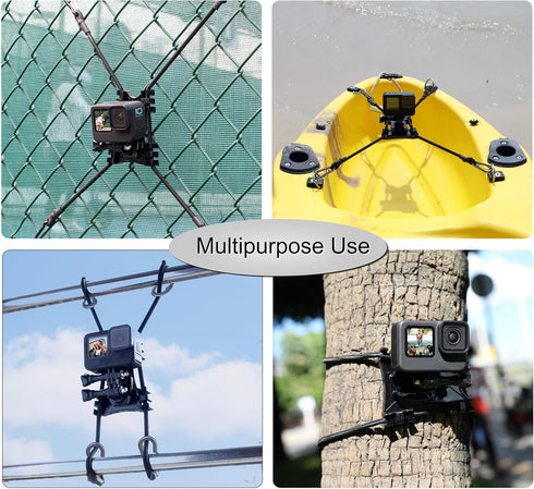 Fence Mount for GoPro Hero 12 11 10 9 8 7 6 5 4 3 Max Mini AKASO DJI Action, Chain Link Fence Backstop Mount, Fit for Softball/Baseball/Tennis Gam...