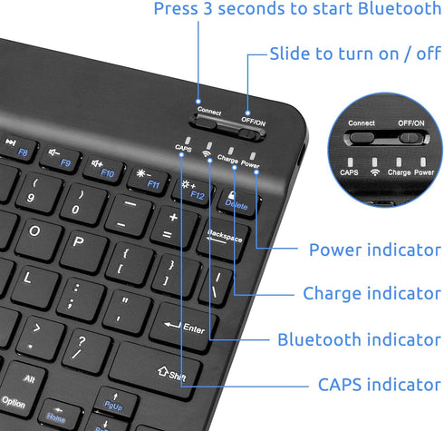 Samsung Galaxy Tab S7/S8 Wireless Keyboard,Universal Slim Portable Bluetooth Keyboard Compatible with Samsung Galaxy Tab S7/S8 Keyboard with Built...