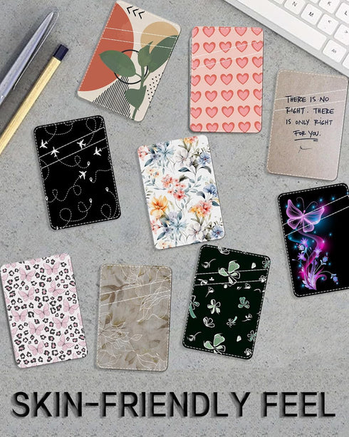 Leather Phone Card Holder, Dual Pocket Phone Wallet Adhesive Stick On, Cute Durable Credit Card Holder, Card Holder for Phone Case Compatible with...