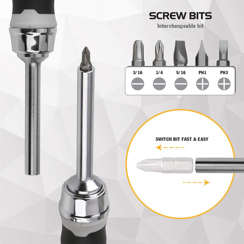 Olympia Tools Ratcheting Screwdriver Set, 88-732...