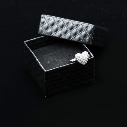 Uloveido Dainty Women's White Gold Plated Love Heart White Cubic Zirconia Enhancer Wedding Promise Rings J070...