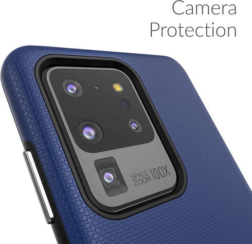 Crave Dual Guard Cellular Phone Case for Samsung Galaxy S20 Ultra, 5G, Shockproof Protection, Dual Layer Case, Navy (Polyurethane, TPU, Polycarbon...