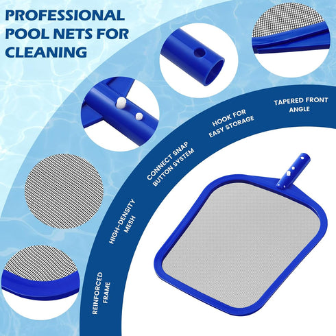 Pool Skimmer Net - Professional Pool Skimmer with Reinforced Frame, Ultra Fine Mesh Net Without Pole, Swimming Pool Leaf Skimmer Nets for Cleaning...