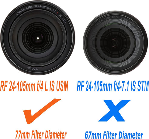 RF 24-105mm F4L Lens Hood, EW 83N Hood, Dedicated Petal Bayonet Mount Lens Hood Shade, Reversible Non-Glare Matte Finish, EW-83N Hood Replacement,...