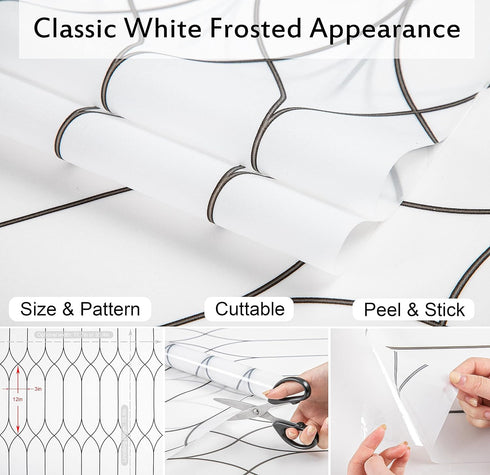 Privacy Window Film Decoration, Heat Control Window Tint for Home, Static Cling Glass Door Covering Window Sticker Removable Non-Adhesive UV Block...