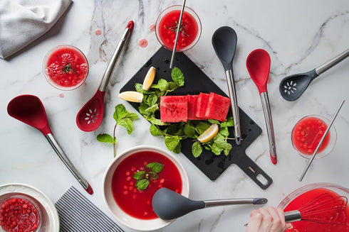 Cuisipro Silicone 12 Inch Slotted Spoon, Red...