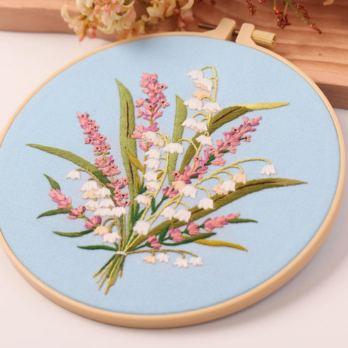 Harimau 3Pc Embroidery Kit for Beginners, Floral Plant Pattern,Cross Stitch Kits Set, Including Stamped Embroidery Cloth with 3 Embroidery Hoops, ...