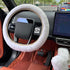 Soft Fluffy Car Steering Wheel Cover, Fuzzy Fur Winter Protector Car for Women,Warm,Anti Slip,1 Set of 3 Pieces,White...