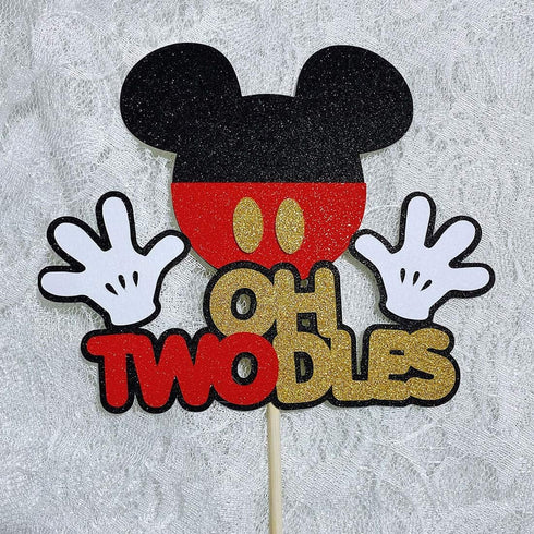 Oh Twodles Mouse Cake Topper 2nd Birthday Party Supplies Cake Decorations Second Birthday Party Theme...