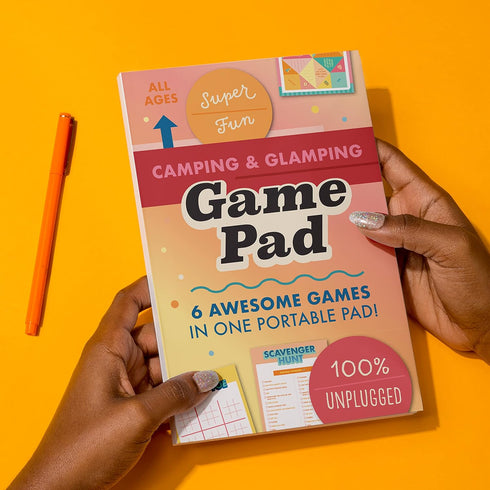Knock Knock Camping On-The-Go Game Pad, Glamping & Outdoor Activities for Kids, 6 Games (Finish The Doodle, Sudoku, Scavenger Hunt, Super Tic-Tac-...