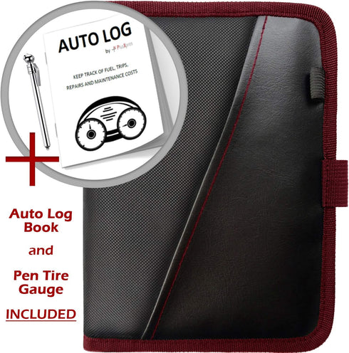 Glove Box Compartment Organizer - Car Document Holder - Owner Manual Case Pouch - Vehicle Storage Wallet for Registration & Insurance Card - Premi...