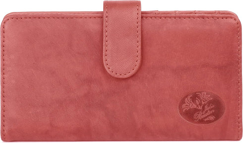 Buxton Heiress Pik Me Up - Checkbook & Credit Card Holder Wallet, Red Rfid...